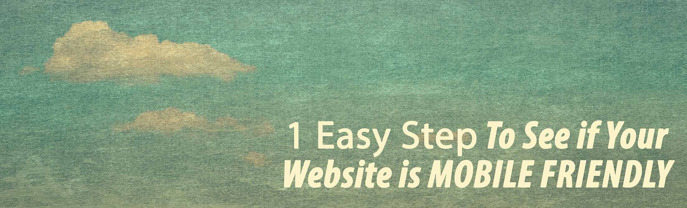 Is my website mobile friendly. 1 easy step to tell...