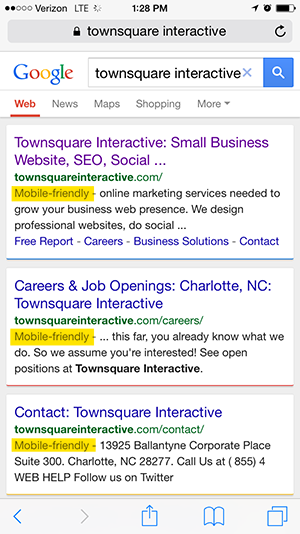 Mobile-Friendly Showing Up in Search Results