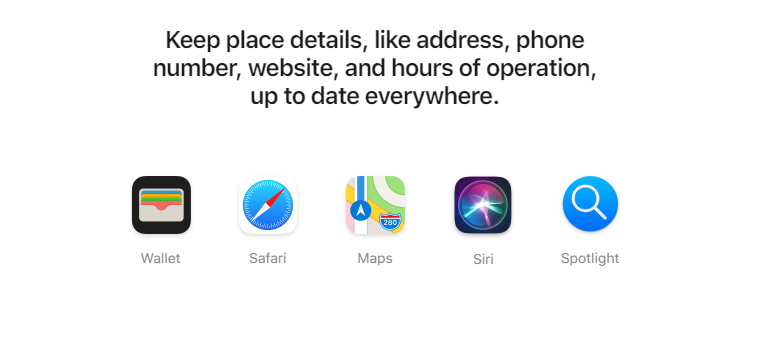 Apple products claim apple maps listing