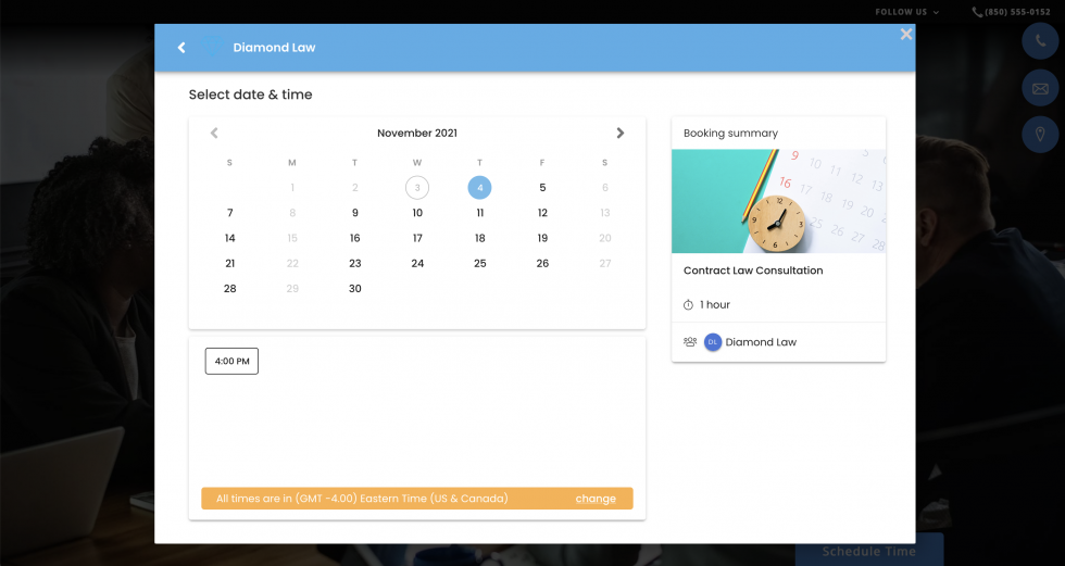Townsquare Engage App online scheduling tool example