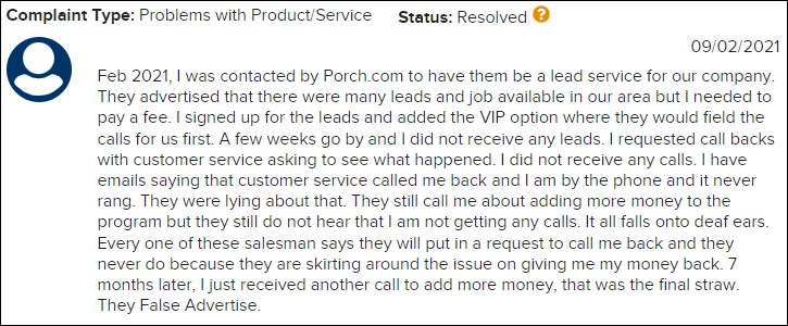 Porch BBB Review 1